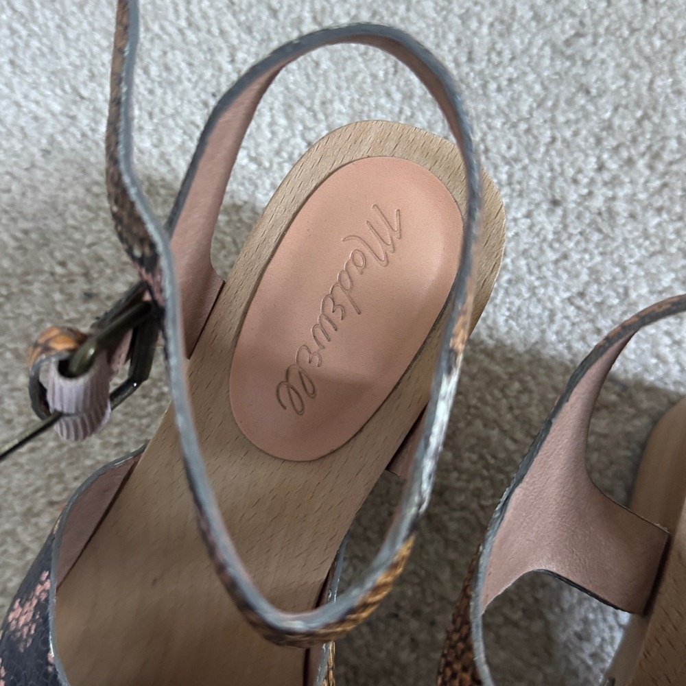Madewell Johanna Snake Clog Sandals Size 7 Heels - Picture 3 of 7